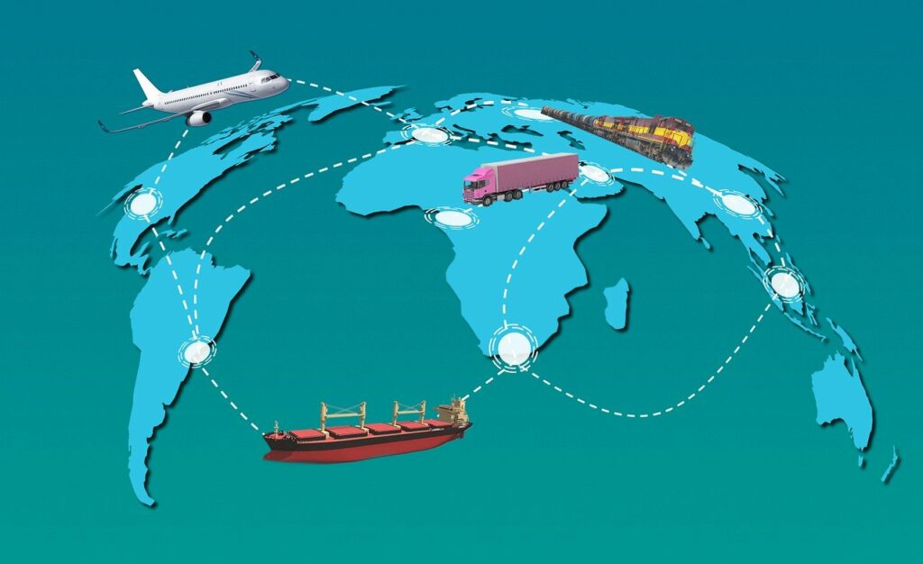 Flugzeug, Logistik, Welt.